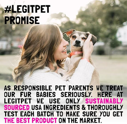 LEGITPET Hemp Hip & Joint Supplement for Dogs Soft Chews Made in USA Functional Glucosamine for Dogs Chondroitin MSM Turmeric Hemp Seed Oil Natural Pain Relief Mobility Advanced Joint 30 Treats