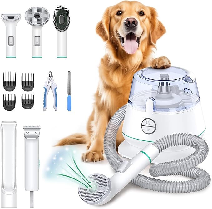 Dog Grooming Vacuum Kit Brush for Shedding, 13000Pa Vacuum Suction 99% Pet Hair, Large Capacity, 52 dB Low Noise Dog Vacuum for Shedding Grooming for Dogs Cats Pets