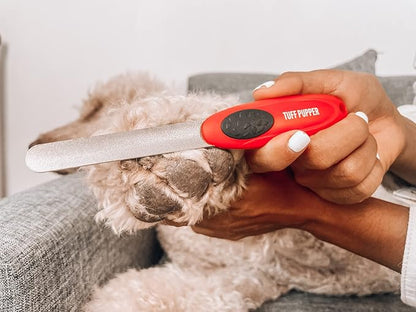 Tuff Pupper Dog Nail Clipper | Bonus Free Nail File | Razor Sharp Stainless Steel Blades | Protective Safety Guard Prevents Over-Cutting | Sturdy Non Slip Handles for Safe Grooming | Medium Large Dogs