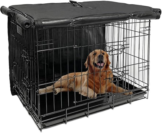 36 Inch Dog Crate Cover,Pet Kennel Cover for Wire Large Dog Cage with1 2 3 Doors. Durable Waterproof 600D Oxford Fabric Indoor/Outdoor Black