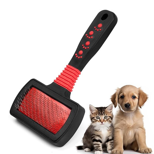 Dog Slicker Brush - Professional Grooming Tool for Goldendoodles, Poodles, and Doodles - Effortless Undercoat Shedding Removal and Tangle-Free Fur - Gentle Dematting and Detangling