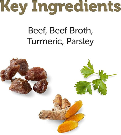 Applaws Taste Toppers, Bone Broth for Dogs, Natural Dog Food Topper, 6 Count, Limited Ingredient, Grain Free, Meal Topper for Dogs, Beef Bone Broth with Turmeric & Parsley, 7.10fl oz Pouches