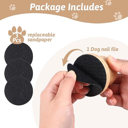 Dog Nail File Board, Cat Nail File for Cats, Dog Scratch Pad for Nails, Dog Nail Scratch Board for Dogs, Nail File for Dogs,Cat Nail File Scratcher,Pet Nail File with 3 Pcs Replaceable Sandpaper(Wood)