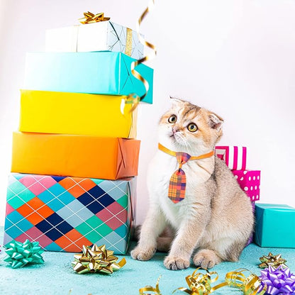 80 Pcs Dog Bows Dog Bow Ties for Small Dogs Assorted Pattern Dog Bowtie Dog Collar Bows Cat Bowtie Collar Dog Bowknot for Small Medium Puppy Pet Photography Festival Grooming Party (Plaid Tie)