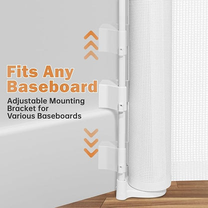 275" Retractable Baby Gates Dog Gate Extra Wide, 52" Tall Child Pet Safety Gate with Reinforced Strips for Stairs, Long Mesh Garage Gates Fence for Outdoor Indoor Large Openings Driveway Decks Patio