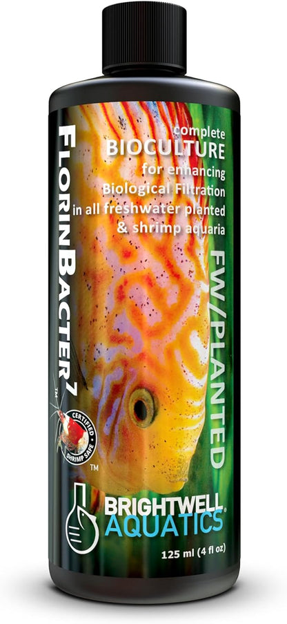 "Brightwell Aquatics FlorinBacter7 Freshwater Aquarium Water Conditioner for Biological Filtration Waste Breakdown Nutrient Control & Ecosystem Health, 125 ml"