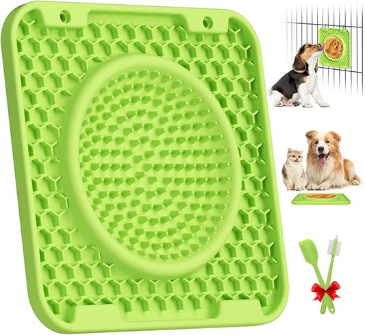 Licking Mat for Dogs Crate,Thicker Large 7.9" Pet Slow Feeder Mats for Relieve Boredom & Anxiety, Bowl Design,Soft & Safe Durable Dog Licking Pad for Training