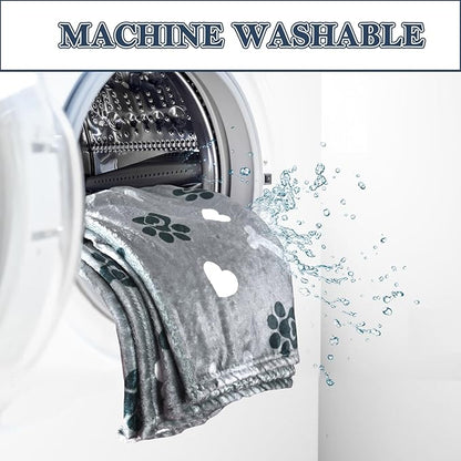 Dog Blanket,Super Soft Fluffy Premium Fleece Pet Puppy Blanket for Large Medium Dog Cat Mat Cover for Bed Couch,Cute Reversible Cow Print, Gray,(41 x 31 Inch)