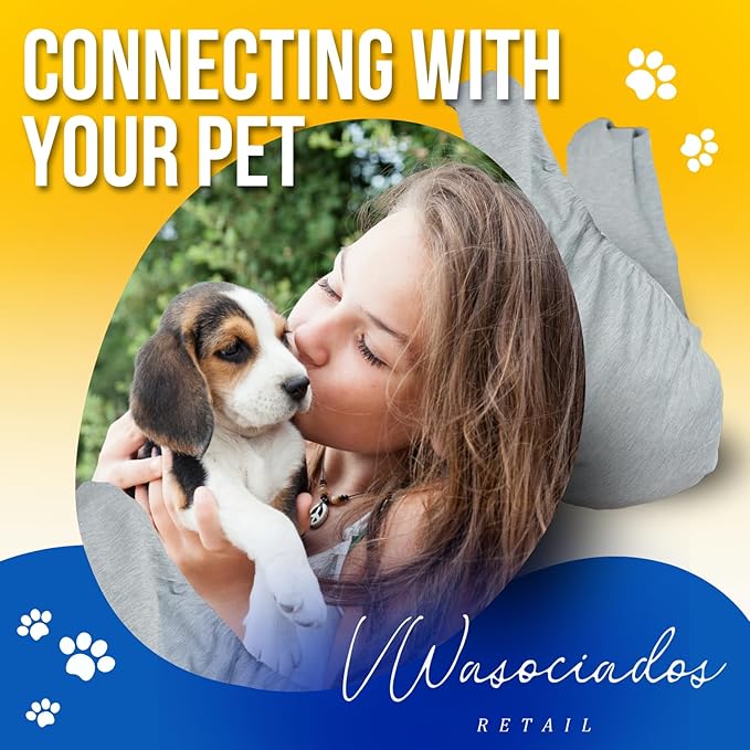 Dog Swaddle Carrier-Sling for Small Dogs-Stylish Grey Shoulder and Neck Dog Holder Carrier-Hands Free and Adjustable Dog Wrap Puppy Pouch Carrier Front-Puppy Sling Carrier for Small Dogs 0-15 lbs