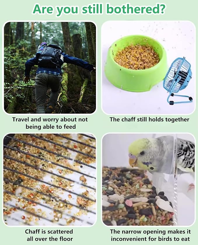 Hamiledyi No Mess Bird Feeder Automatic Transparent Acrylic Parrot Seed Food Container with Perch Bird Cage Accessories for Parakeet Finch Lovebirds Budgies Canary