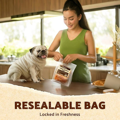 Afreschi Natural Turkey Tendon Strip 10oz, Turkey Sourced from USA, All Natural Puppy Chew, Hypoallergenic, Rawhide Alternative