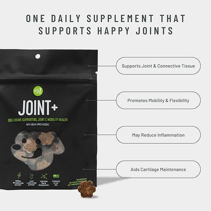 Get Joy Joint+ Hip & Joint Care Dog Supplement Chews, 90 Soft Chews, Chicken Flavor, Supports Joint & Mobility Health, with Green Lipped Mussels, PhD Animal Nutritionist Formulated, Produced in USA