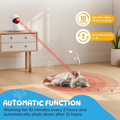 Cat Toys for Indoor Cats, Cat Laser Pointer Toy, Rechargeable Automatic Cat Toy with Timer & Speed Modes, Ideal Interactive for Cats Dogs Training and Exercise
