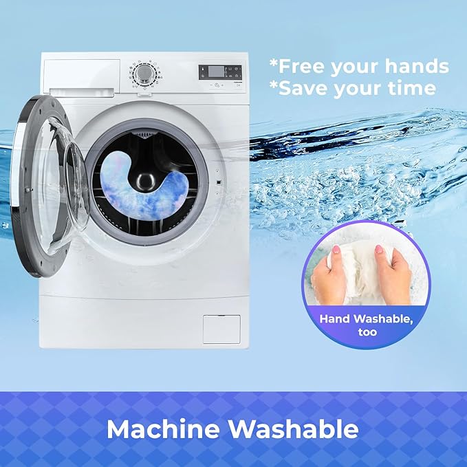 Dog Pillow, U-Shaped Dog Calming Pillow for Pet, Soft Dog Neck Pillow Machine Washable Dog Bed Pillow for Dog and Cat Enhance Sleep Quality (Purple Blue, Medium)