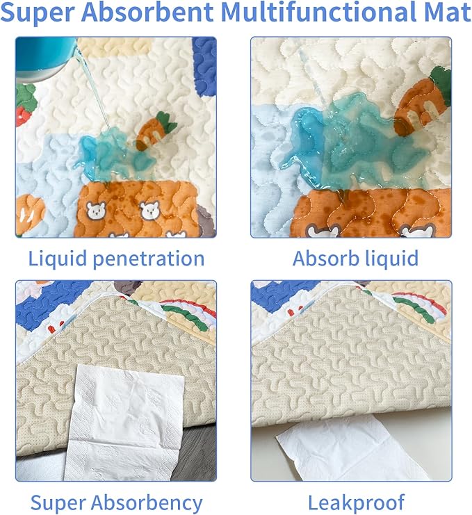 Dog Playpen Mat Crate Mat Puppy Pads, Lovely Dog Crate Pad, Anti-Slip Bottom,[PLAYPEN NOT Included !!!] Waterproof Reusable Whelping Playpen Crate Reusable Washable Pet Mattress Pads Pet Training Pads