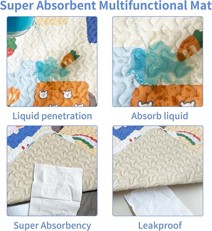 Dog Playpen Mat Crate Mat Puppy Pads, Lovely Dog Crate Pad, Anti-Slip Bottom,[PLAYPEN NOT Included !!!] Waterproof Reusable Whelping Playpen Crate Reusable Washable Pet Mattress Pads Pet Training Pads