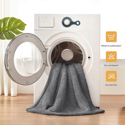 Luciphia Waterproof Pet Blanket for Medium Large Dogs Soft Cat Sherpa Calming Thick Cover Leakproof Cozy Puppy Sofa Bed Car Couch Protector(Grey,30x20 inches)
