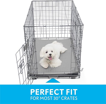 Paw Inspired Cooling Orthopedic Crate Pad for Dogs, Washable Memory Foam Dog Cooling Mat (29x18 Inch Small Size for 30 Inch Kennel, Gray)