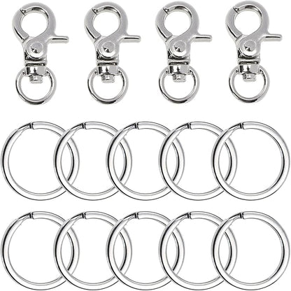 Dog Tag Clips Penta Angel 4Pcs Pet ID Name Tag Buckle Clips with 10Pcs Key Rings for Dog Cat Puppies Collars and Harnesses