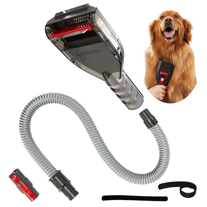 Dog Hair Vacuum Attachment for Dyson Cordless Upright Canister, Groom Tool Pet Shedding Brush for V6 V7 V8 V10 V11 V12 V15 DC40-DC65 UP13-UP30 Animal, Grooming Kit with Extension Hose Adapter