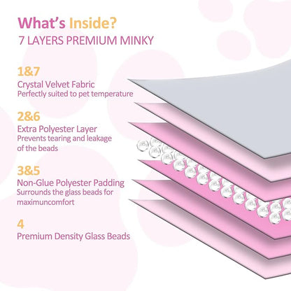 LaSyL Weighted Blanket for Pets | Thunder Blanket for Dogs Anxiety | Premium Soft Minky | Relaxation & Calming & Anti Anxiety | Used in Car, Bed, Couch | Pink, Washable Large 40" L x 47" W