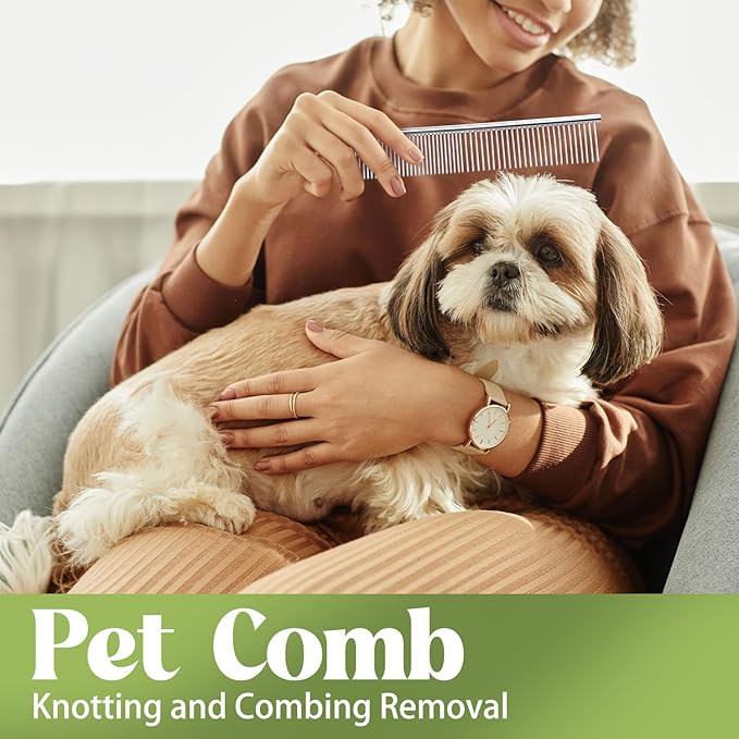 3 PCS Deshedding Dog Brush Grooming Kit for Pet Dogs Cats Poodle Dematting Comb for Removing Tangles and Knots Slicker Cat Matted Fur Cutter Pet Hair Remover Tool For Short & Long Hair