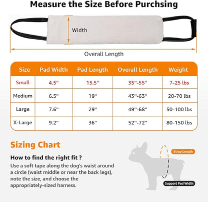 LOOBANI Portable Dog Sling for Back Legs, Hip Support Harness to Help Lift Dogs Rear for Canine Aid and Old K9 Cruciate Ligament Rehabilitation