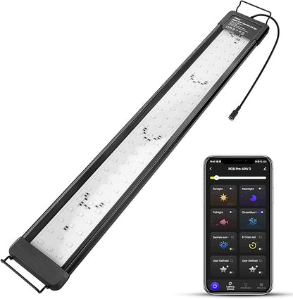 hygger 40W Smart Aquarium Light, Bluetooth LED Light with App Control, Full Spectrum Fish Tank Light with 24/7 Lighting Cycle, 5 Modes, Adjustable Timer, for 30"-36" Freshwater Planted Tank