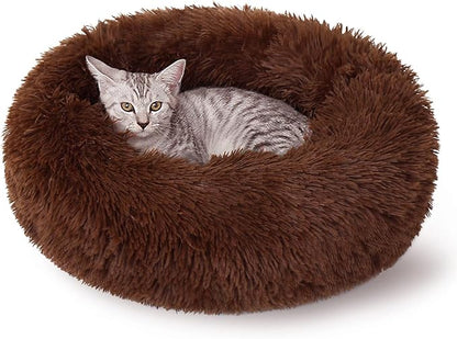 nononfish Marshmallow Cat Bed Kawaii Cat Nest Bed for Indoor Cats Washable Fluffy Anti Anxiety Kitten Bed 19 Inches