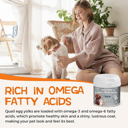 Glucosamine Multivitamin Hip & Joint Care Supplement for Dogs, Freeze Dried Chicken & Quail Egg Yolk Floss Treats Vitamin C Vitamin E 6 Ounce Dog Health Supplies