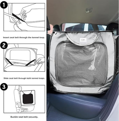 Love's cabin 31.5in Portable Large Dog Bed - Pop Up Dog Kennel, Indoor Outdoor Crate for Pets, Portable Car Seat Kennel, Cat Bed Collection, Grey