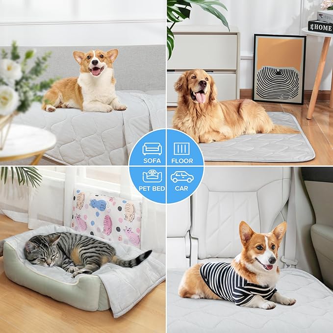 Rywell Cooling Mat for Dogs,Dog Cooling Mat Q-Max>0.5, Durable&Versatile with Cooling&Soft Surfaces for All Seasons,Protect Sofa Bed from Scratches&Chewing,40 * 60IN Washable Dog Blanket