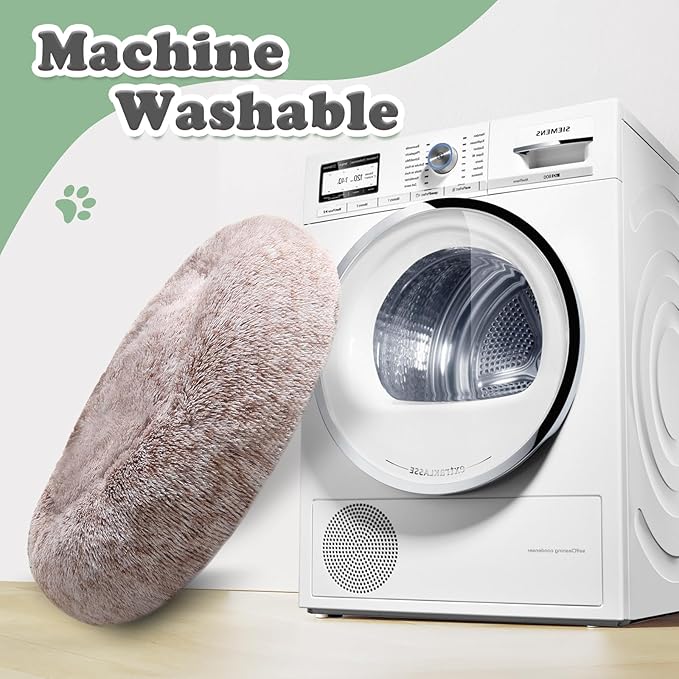 JOLLYVOGUE Dog Beds, Calming Small Dog Bed, Anti-Anxiety Dog Bed for Small Dogs, Fluffy Donut Dog Bed, Cozy Dog Cat Cushion Bed for Small Medium Dogs and Cats (20")