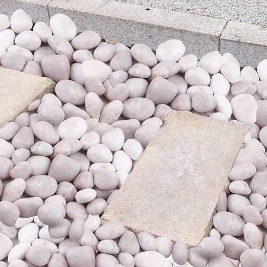 20Ib White River Rocks for Landscaping- High Polished Pebbles for Plants-Garden Decorative Stones-1-2 Large Plant Rocks,Ideal for Aquarium, Home Decor