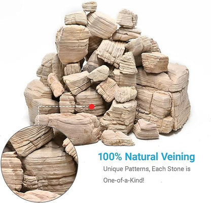 Aquarium Rocks 5LB Fish Tank Stone 2-5 inch Natural Pagoda Rocks for Aquascaping Landscaping Models Terrariums Reptile and Amphibian Enclosures-4-5Pcs