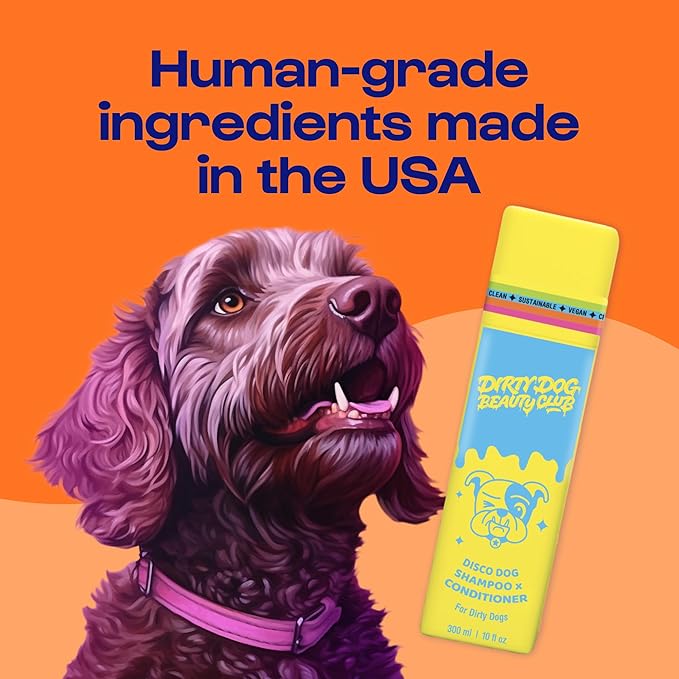 Dirty Dog Beauty Club - Disco Dog Shampoo & Conditioner - Organic Essential Oils, Vet & Scientist Formulated - Clean, Vegan, Paraben & Sulfate-Free - 300 ml (10 oz), Sage Breeze Scent