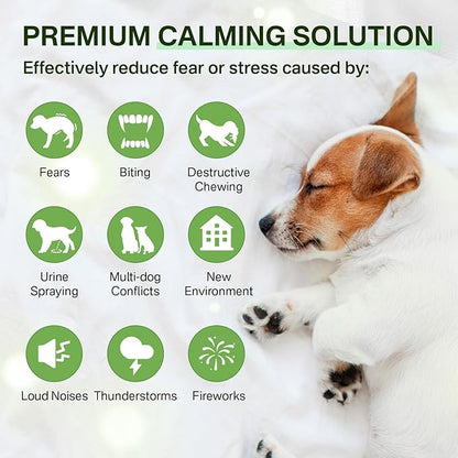 Dog Calming Diffuser with 3 Timing Functions, 6-in-1 Dog Anxiety Relief Diffuser Kit, 120-Day Anxiety Relief, Stress Relaxation Pheromones Calming for All Dogs (2 Diffusers + 4 Refills)