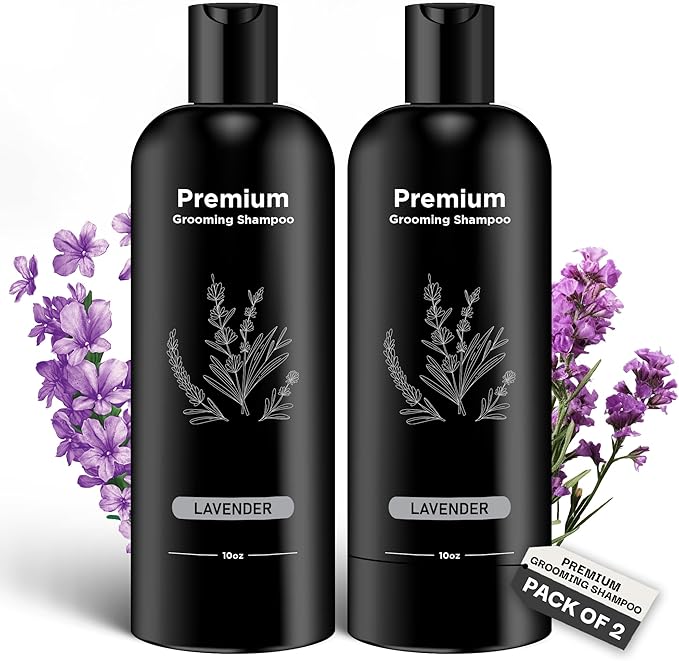 605Products Premium Dog Shampoo - Gentle Formula for Itchy & Sensitive Skin, Puppy Odor Eliminator, Natural Pet Deodorizer (10oz)- Lavender 2-Pack