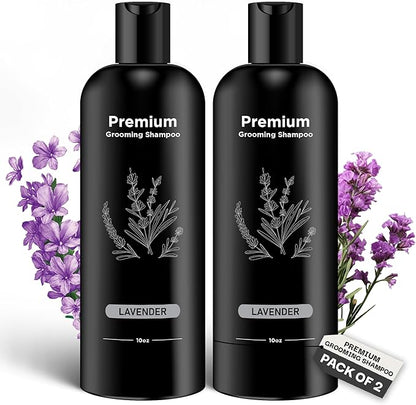 605Products Premium Dog Shampoo - Gentle Formula for Itchy & Sensitive Skin, Puppy Odor Eliminator, Natural Pet Deodorizer (10oz)- Lavender 2-Pack