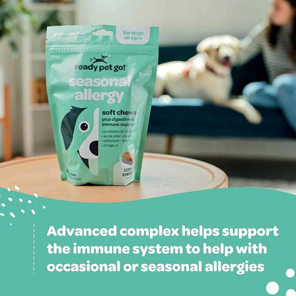 Immunity Boosting Dog Allergy Chews | Delicious and Soothing Hot Spot & Dog Itch Relief Chew for Seasonal Allergy Relief with Probiotics ACV Alaskan Salmon Oil & Colostrum for Dogs | 90 Chews