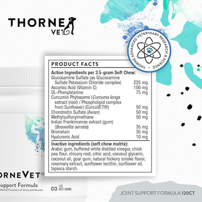 ThorneVET Joint Support Formula  Dog & Cat Joint Health Support, 120 Soft Chews