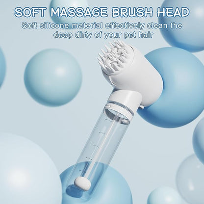Dog Brush with Massage Head, Ergonomic Grip Handle,Electric Pet Bubble Bath Brush with Massage & Foaming Function, Ideal for Dogs and Cats, Gentle on Fur, Deep Cleansing