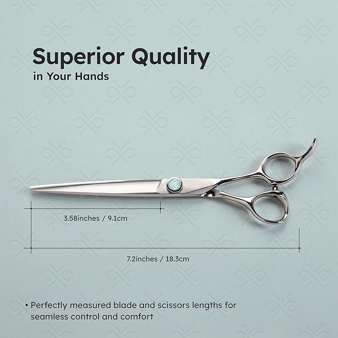 7" Dog Grooming Scissors  Handcrafted, Ergonomic, VG10 Stainless Steel for Sharper, Tougher, Better Edge Retention, Lightweight Shears with 3D Convex Blade for Dogs and Cats