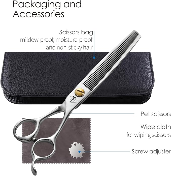 Dog Grooming Scissors: 7.0" Pet Shears Made Of Japanese VG10 Advanced Stainless Steel Professional Grooming Scissors for Dogs Cats and Other Pets