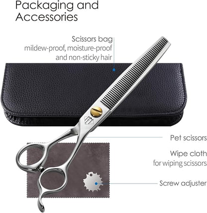 Dog Grooming Scissors: 7.0" Pet Shears Made Of Japanese VG10 Advanced Stainless Steel Professional Grooming Scissors for Dogs Cats and Other Pets