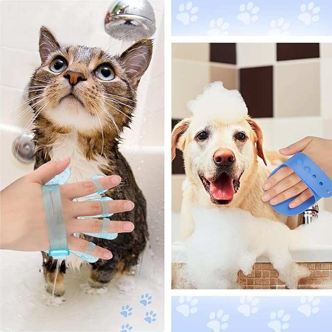 Yaomiao Pet Grooming Brush Kit, Includes 9 Pcs Self Cleaning Slicker, Dog Brush Shedding and Flea Comb, Nail Clippers and File, with Adjustable Strap Scissors, Bright Color