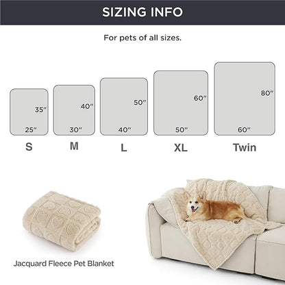 Bedsure Dog Blanket for Large Dogs Washable - Soft Fluffy Puppy Blanket for Bed with Premium 300GSM Coral Fleece, Cozy Calming Cat Blankets for Indoor Cats, Fuzzy Pet Blanket for Doggy, White, 50x60IN