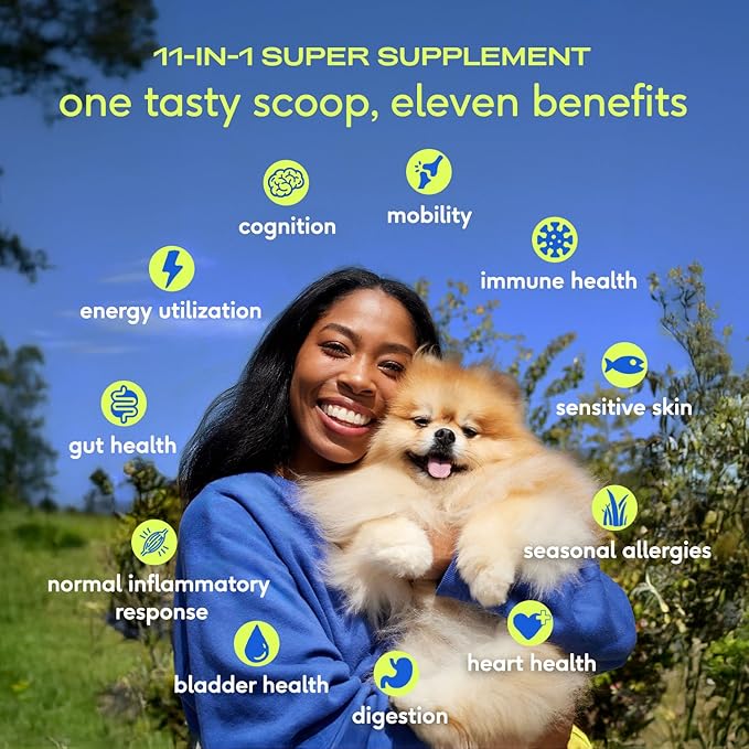Native Pet Dog Vitamins & Supplements - 11-in-1 Multivitamin Powder for Dogs Food Topper - Collagen, Glucosamine, Probiotics, Omega & More- Supports Healthy Gut, Mobility & Overall Health -60 Scoops