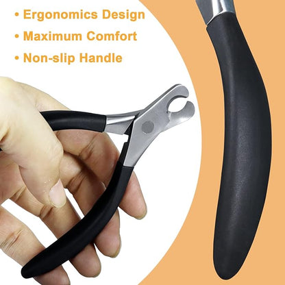 Large Dog Nail Clippers and File Set for Thick Nails Heavy Duty 420 Stainless Steel Grooming Kit, Anti-Slip Handle &PU Leather Case _afe Trimming for Giant Breeds