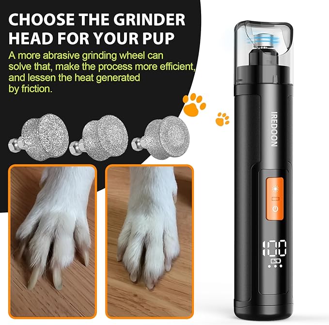 Dog Nail Grinder Replacement Head-Integrated Grinding Head for Casfuy and Most Brands, Highly Efficient, Safe and Durable (3pcs)